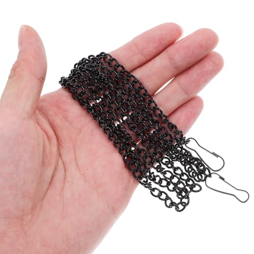 Cadena colgante de hierro con ganchos y diseño negro moderno Operitacx para decoración 5