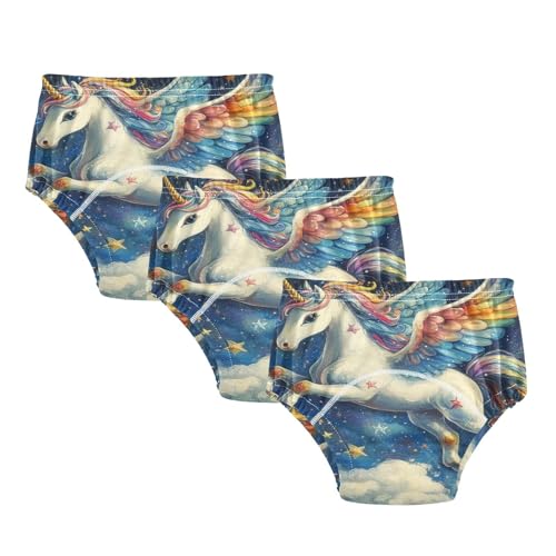 Coikll Flying Horse at Night Sky (1) Toddler Training Underwear Waterproof Baby Pee Pants -2T