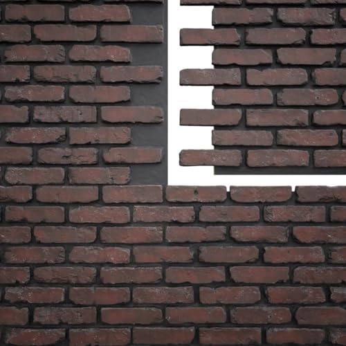 EverStone Aged Brick Faux Brick Panel, 46 7/8"W x 27"H x 1 1/4"D, Cinder Color by Ekena Millwork - Image 9