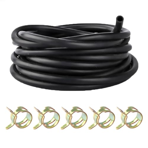 Impesur 3/8 Silicone Vacuum hose 10FT Vacuum Hose Automotive Black (ID 10mm) 130PSI Max Pressure with 5 Hose Clamps