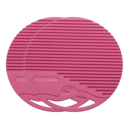 sourcing map 2 salvamanteles de silicona redondos de 6.7 pulgadas para ollas y sartenes calientes, soportes multiusos resistentes al calor para ollas y platos calientes, encimeras, posavasos, color