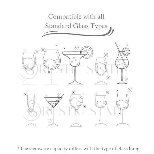 Rustic State ZIMAY197 Vigo 4 Sectional Adjustable Under Cabinet Stemware Rack thumb #3