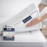 Topper Viscoelástico 150x190 Híbrido ViscoGel | 7 cm | Alivia Dolor de Espalda y Cervicales | Descanso Profundo | Mattress Topper Colchon | Toper Colchon 150x190