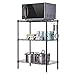Produktbild Küchenregale Drei Schichten Stand-Ofen-Rack/Mikrowelle Regal/Metall Küchenspeicher (Farbe : Classic black)
