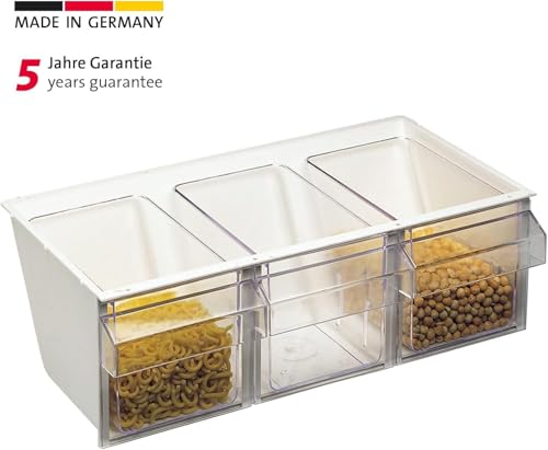 Westmark Schüttengehäuse, Mit drei Schütten, Fassungsvermögen: je 1 l, Kunststoff, Milano, Transparent/Weiß, 76072240 – Ansicht 3