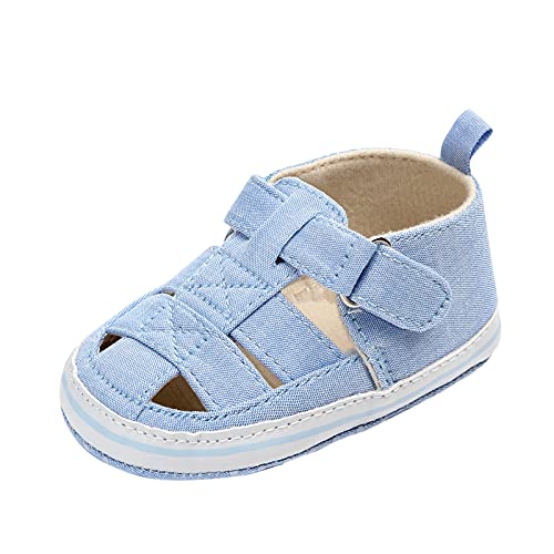 Baby Girls Boys Sandal Infant Toddler Shoes Newborn First Walkers Prewalker Crib Shoes Athletic (Blue, 5 M Toddler)