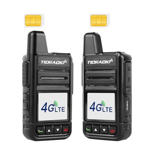TIDRADIO Rapid Global Walkie Talkies 5000 Mile Long Range Poc radios 4G LTE Unlimited Range Nationwide PTT Two Way Radios for Family Logistics Company Construction Site with Sim Card(2Pack TD-M15)