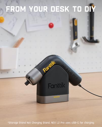 Fanttik L2 Pro Electric Screwdriver set, Cordless Screwdriver, 20 Bits, 1/4‘’Hex Chuck, Max 6N·m Torque, Digital Screen, Variable Speed, 2000mAh Rechargeable Battery, Tech Tool for DIY Enthusiasts