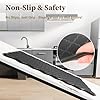 Arenarug Upgrade Scalloped Embossed Kitchen Mats for Floor 2PCS Cushioned Anti Fatigue Waterproof Foam Kitchen Rugs Non Slip Washable Comfort Standing Mat for Office Sink Laundry, Black #3