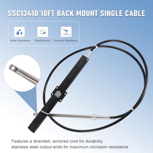 CARMOCAR 10ft Back Mount Rack Steering System Kit SS14110 replacecment for Teleflex Rack & Safe-T Includes Helm,10 Feet Steering Cable,90 Degree Bezel Kit–for Sterndrive,I/O,Outboard & Ski Boats by CARMOCAR - Used condition - Image 5