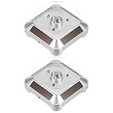 uxcell 回転式展示棚 ソーラー回転ショーケース ジュエリー展示用ターンテーブル 3Dプリントジュエリー展示用 360°2方向回転 自動 ABSプラスチック 両用LEDライト 9cmプレート直径 シルバートーン 2個