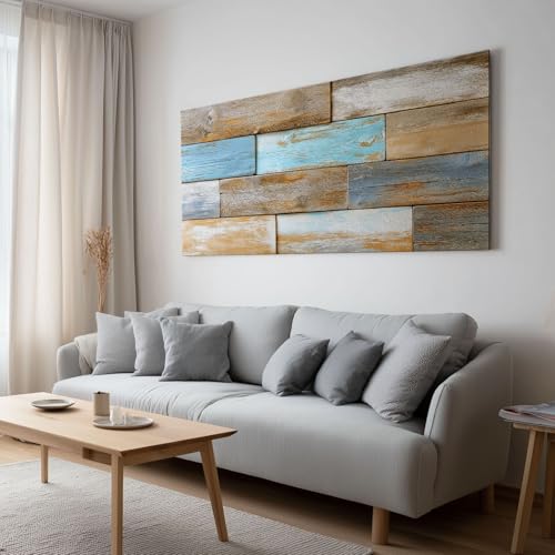 Impression sur toile grand format texture bois vieilli 160x80 cm haut de gamme