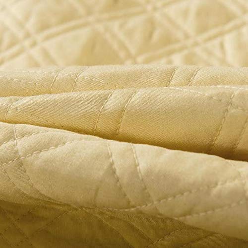 Tache Quilted Yellow Scalloped Buttercup Puffs Matelasse Bedspread Coverlet Set, Queen #TOP6