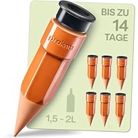 Praknu 6x Tonkegel Bewässerung Groß – Bis zu 14 Tage – Auslaufsicherem mit Adapter – Bewässerung für Zimmerpflanzen im Urlaub – Wasserspender Pflanzen – Bewässerungssystem