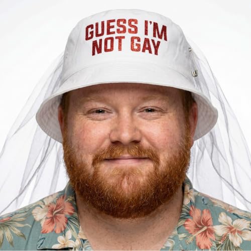 Bachelor Party Novelty Bucket Hat with Veil for Groom - Funny Bachelor Party Decorations for Him - Party Favors Supplies and Gifts