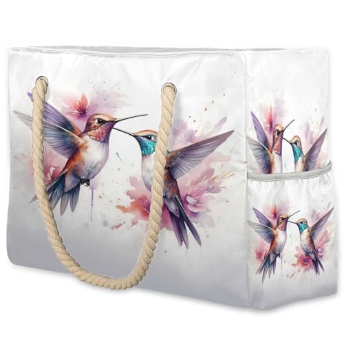 Tote Beach Bags for Women with Zipper Waterproof Sandproof Swim Pool Grocery Gym Travel Bag