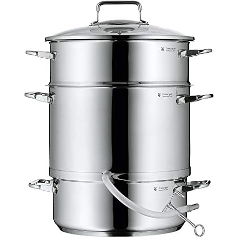 WMF Entsafter Dampfentsafter Induktion 7l, Fruchtentsafter mit Glasdeckel 25 cm, Cromargan Edelstahl poliert Cover