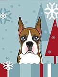 Winter Holiday Boxer Flag Canvas House Size