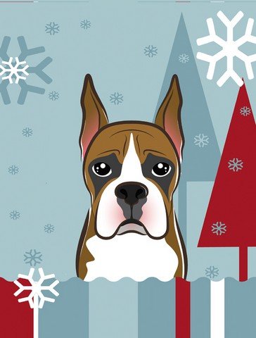 Winter Holiday Boxer Flag Canvas House Size