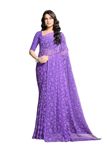 Image of Garden Vareli Lock Chiffon Floral Saree
