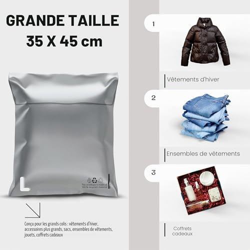RAGO® Enveloppe Plastique Expedition Lot de 30 I M- 10 I L- 10 I - XL- 10 I Achat Colis Perdu I Emballage colis Vinted I Pochette plastique + Pochette d'expédition – vue 6