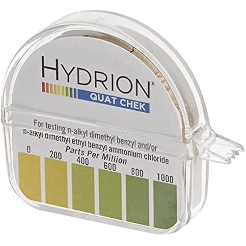 Micro Essential Lab QC-1001 Plastic Hydrion High Range Quat Check Test Paper Dispenser, Single Roll, Food Service Test Strips, 0 - 1000 ppm (Case of 10) Cover