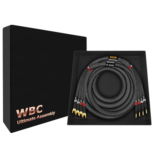 WORLDS BEST CABLES 10tB[g AeBbg - 9AWG - x OFC - v~AI[fBI}jAHiFi oCAvXs[J[P[u Z^[`lp - Eminence Gold Banana (x4) & 