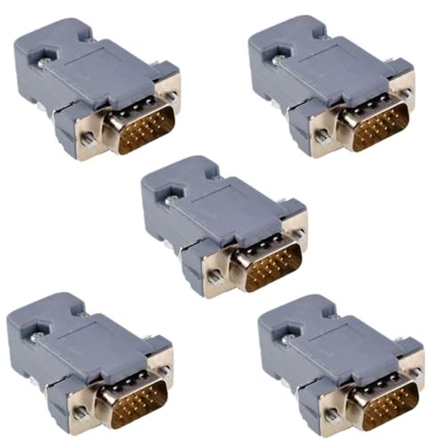 Kit 5 conectores VGA macho DB15 D-SUB plástico miniatura 1