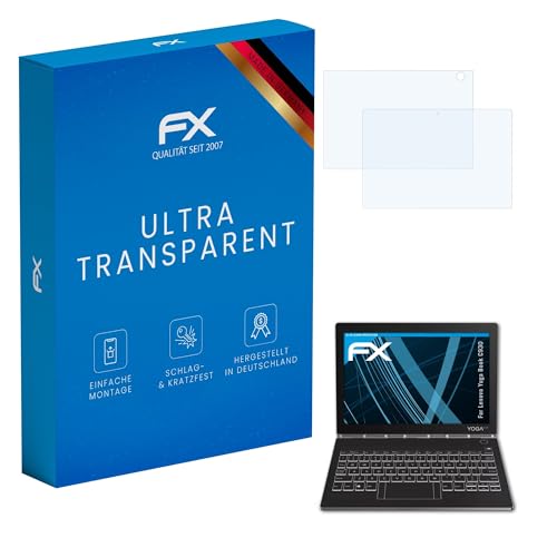 atFoliX Schutzfolie kompatibel mit Lenovo Yoga Book C930 Folie, ultraklare FX Bildschirmschutzfolie (2er Set)