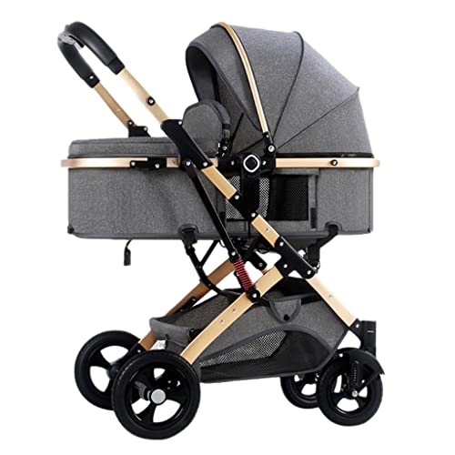 Baby Stroller for Newborn, Lightweight Baby Strollers for Infant and Toddler, High Landscape Shock-Absorbing Carriage Two-Way Pram Trolley Baby Pushchair Ideal for 0-36 Months (Color : Grey A)