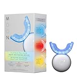 MOON Teeth Whitening Kit, Platinum Teeth Whitener LED Device, 28 Dissolving White Strips, Yellow, Blue & Red Light Whitening Tray for Gum Health & Fresh Breath, Whitens Up to 18 Shades (4 Piece Kit)