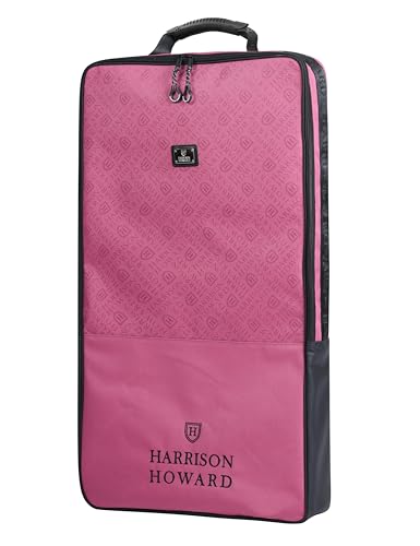 Harrison Howard Waterproof Bridle Bag Halter Bag for Horses with 3 Prong Tack Rack Sturdy Fabric Horse Tack Carry Bag Pink