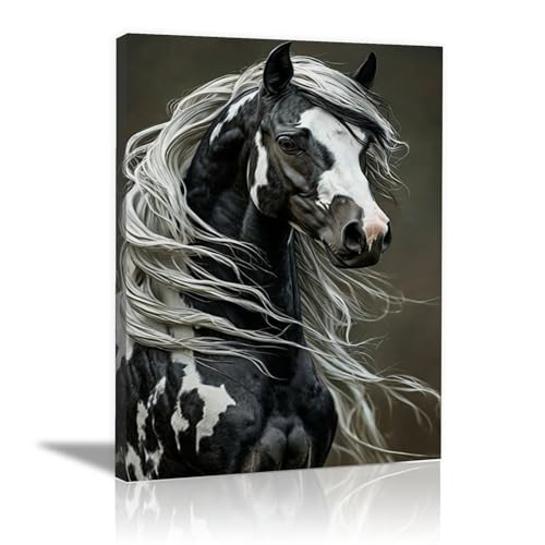 Cuadro en lienzo de caballo abstracto de 20x30cm listo para colgar en paredes vacías