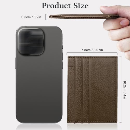 Image of WOXVM Credit Card Holder Wallet RFID Blocking Slim Credit Card Cases Holder Premium Leather Minimalist Front Pocket Small Wallet with 6 Card Slots and 1 Pockets for Men Women