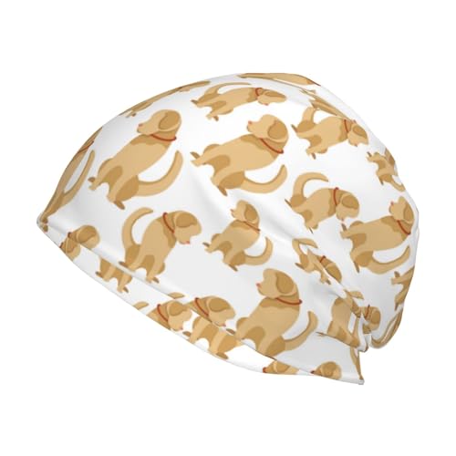 Kuilepa Labrador Retriever Dog Print Unisex Knit Beanie for Men Women Winter Hat Black