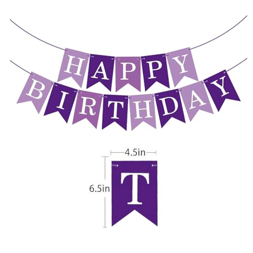 Image of Happy Birthday Banner Birthday Party Supplies (Purple)