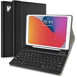 Teclado Ipad 2017 Lielax Funda Teclado Español Ñ Bluetooth Magnético Desmontable para iPad 2018(6th Gen)/iPad 2017(5th Gen)/iPad Pro 9.7/iPad Air 2/1, Negro