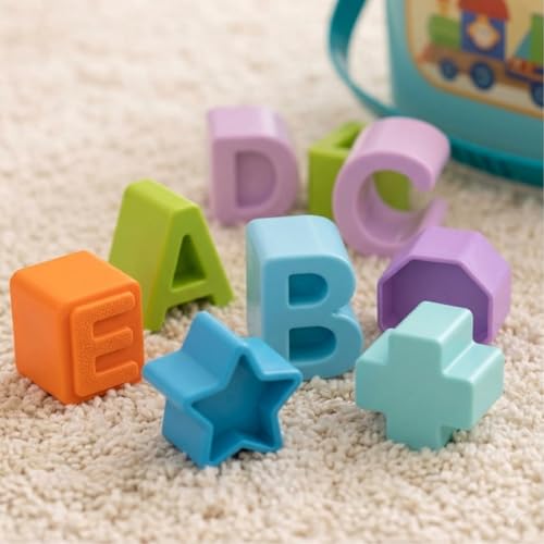 Image of Kids Mandi Baby Shape Sorter & Alphabet Sorting Bucket Toy - 16 Pcs First Blocks for Toddlers 1 to 3 Years | Early Development, Fine Motor Skill & Educational Learning Gift for Boys & Girls