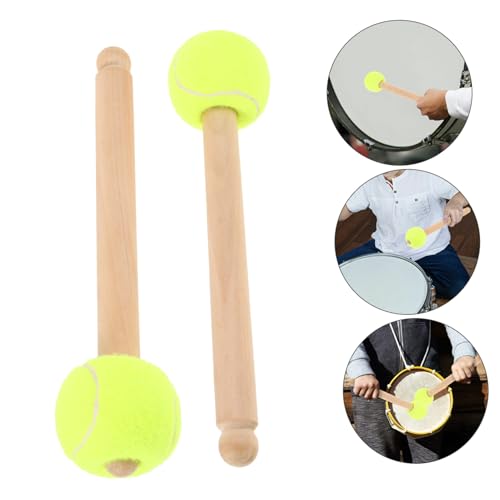 2 baquetas para batería y percusión, diseño ligero para estudiantes y bandas de marcha, color verde, material madera y fieltro miniatura 7