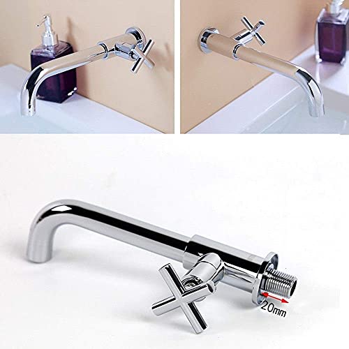 Robinet d'eau simple froid mural encastrable cuivre chrome pour bac vadrouille ménage - 3