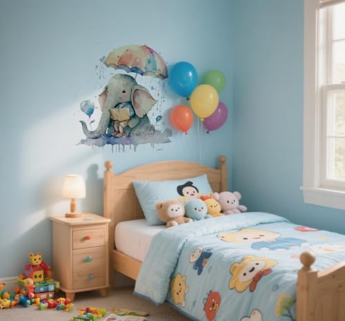 Vinilo Decorativo Infantil Elefante Acuarela 30x25 cm miniatura 3