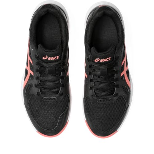 ASICS Women's Upcourt 6 Indoor Sport Shoes, 10.5, Black/Papaya