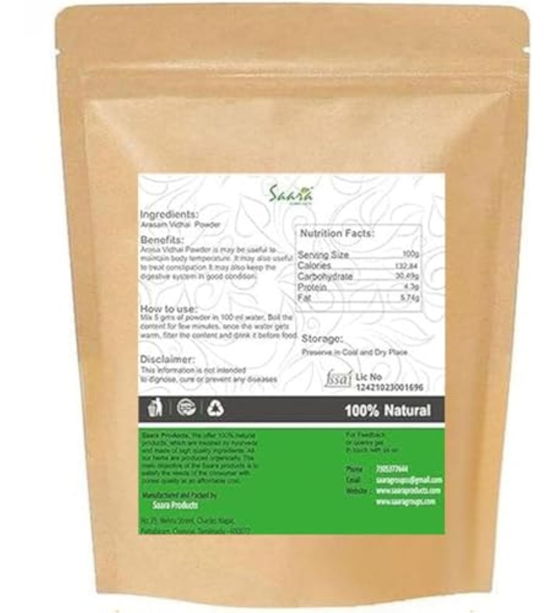 HERBAL FRESH Arasam Vidhai Powder, 70g
