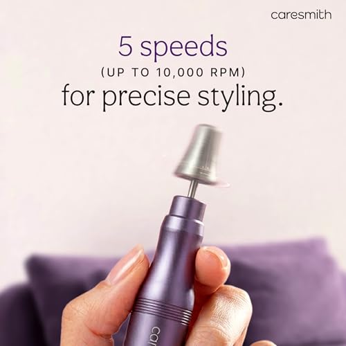 Image of Caresmith Bloom Electric Nail Care Set |Rechargeable Nail Drill Machine | Manicure Pedicure Machine with 7 Interchangeable Heads & 5 Adjustable Speeds | Electric Nail Trimmer, Buffer, Shiner, Shaper and Foot File | Manicure Pedicure Kit for Women