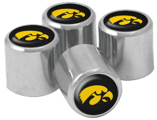 NCAA Iowa Hawkeyes Metal Tire Valve Stem Caps, 4-Pack