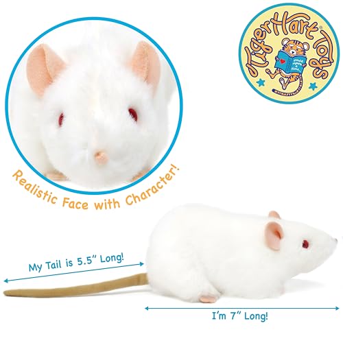 TigerHart Wylie The White Rat - 7 Inch Stuffed Animal Plush