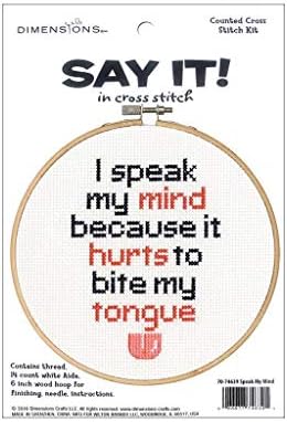 Dimensions Needlecrafts 70-74639 Say It Counted Cross Stitch Kit, Speak My Mind image 2