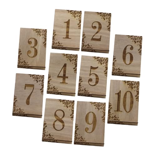 Holibanna Números de Mesa de Madera Rústicos del 1 al 10, 10 Piezas para Boda y Eventos, Decoración Vintage para Recepción, Ideales para Organizar Asientos en Fiestas y Celebraciones