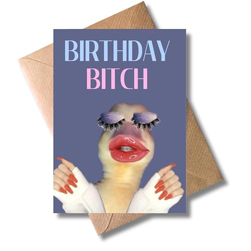 WBdesignz Lustige Geburtstagskarte „Birthday Bitch“ – Glamouröse & freche Karte für beste Freundinnen & Freunde – Meme Style – Für Frauen, Party, Spaß & Humor – DIN A6 – Mit Umschlag WBdesignz Lustige Geburtstagskarte „Birthday Bitch“ – Glamouröse & freche Karte für beste Freundinnen & Freunde – Meme Style – Für Frauen, Party, Spaß & Humor – DIN A6 – Mit Umschlag