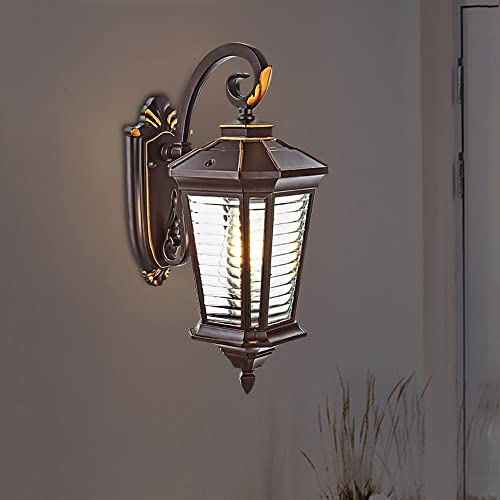 Lanterne extérieure rétro étanche et applique de garage en verre transparent - 6